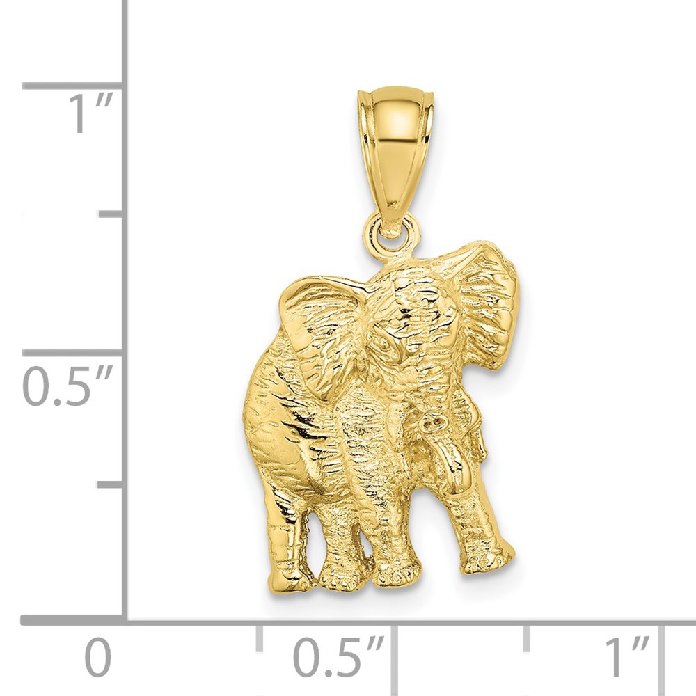 10K 2-D Elephant w/ Raised Trunk Charm (10K6533)