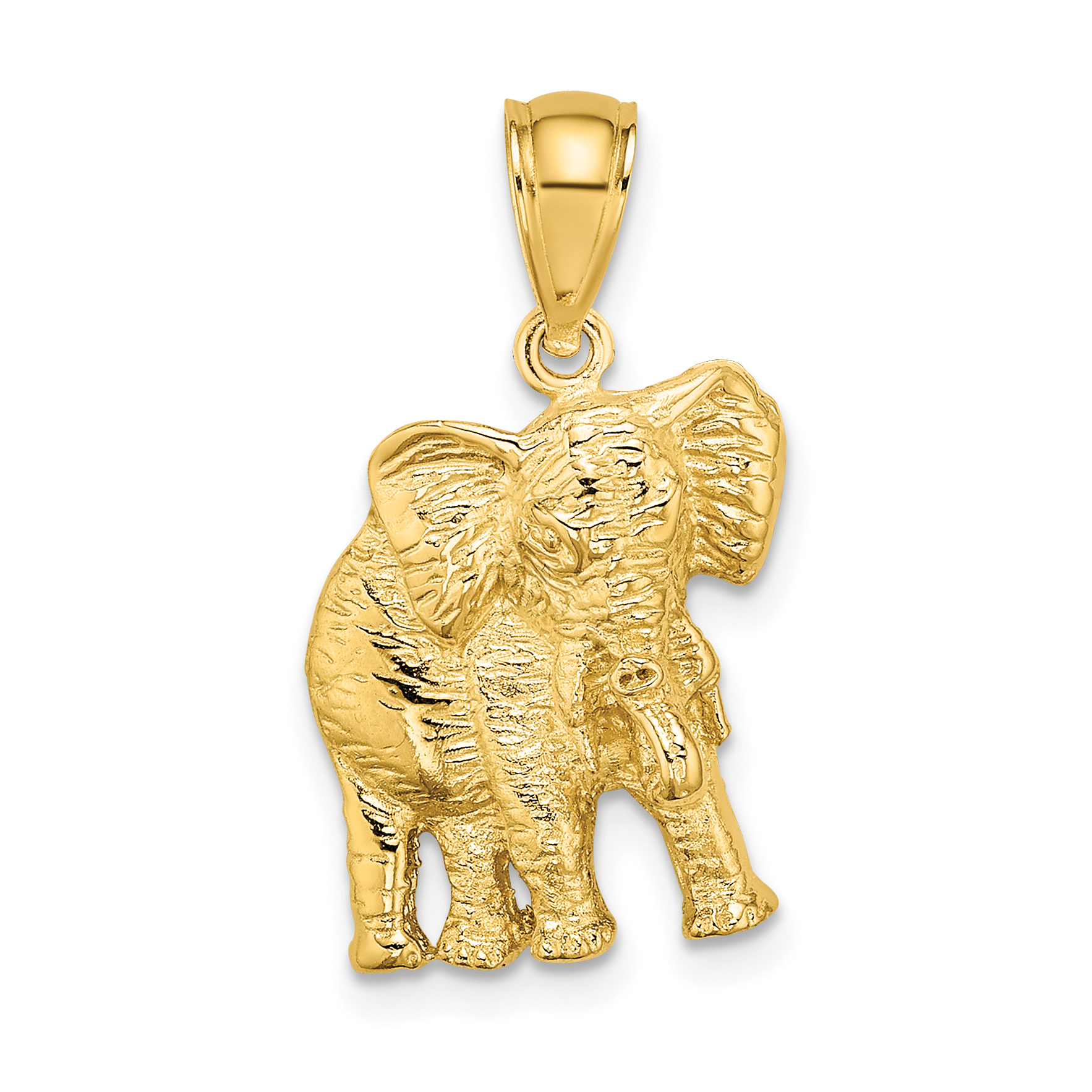 10K 2-D Elephant w/ Raised Trunk Charm (10K6533)