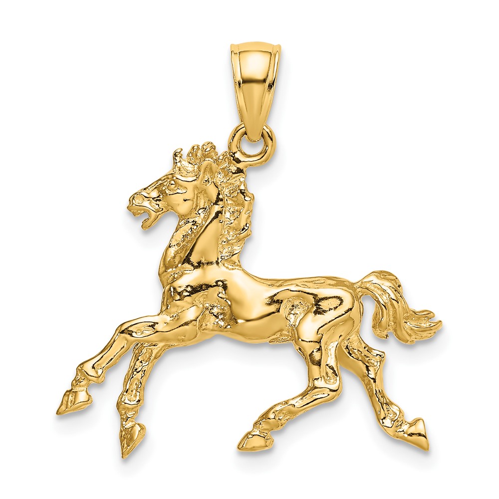 10K 3-D Horse Trotting Charm (10K6547)
