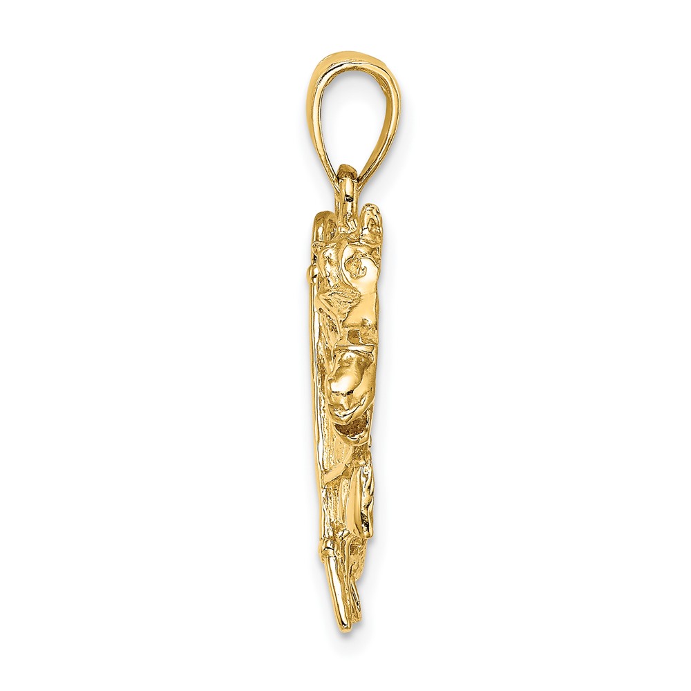 10K Horse Head w/ Shoe and Crop Charm (10K6548)