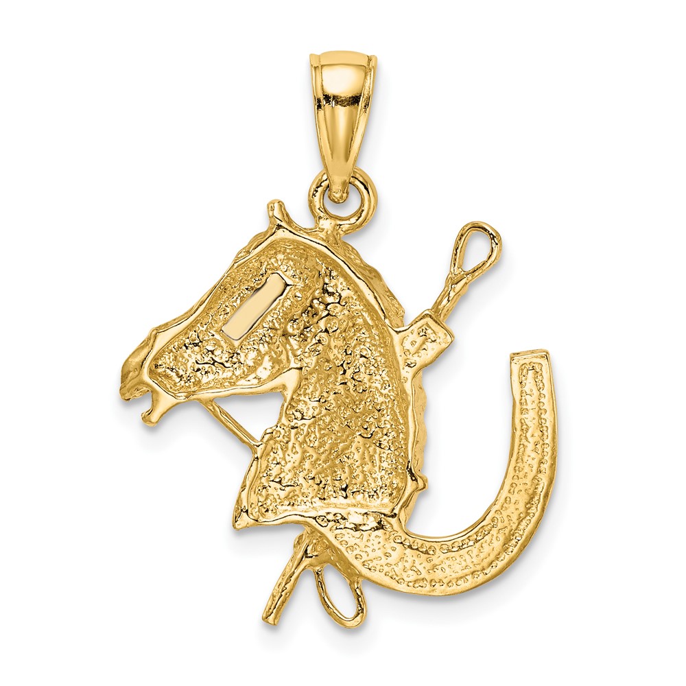 10K Horse Head w/ Shoe and Crop Charm (10K6548)