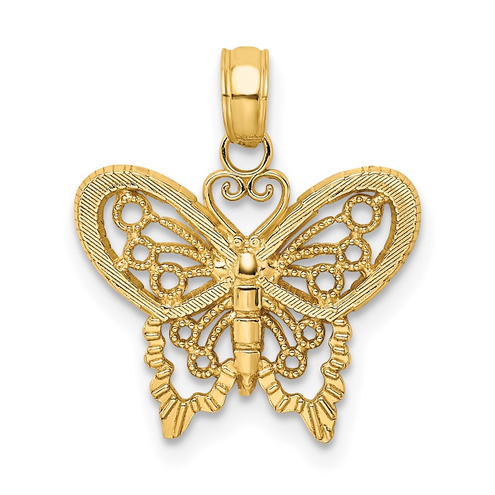 10k Diamond-cut Butterfly Charm (10K6554)