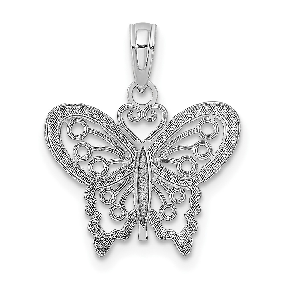 10K White Gold Polished Butterfly Charm (10K6554W)