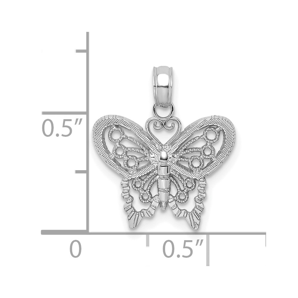 10K White Gold Polished Butterfly Charm (10K6554W)