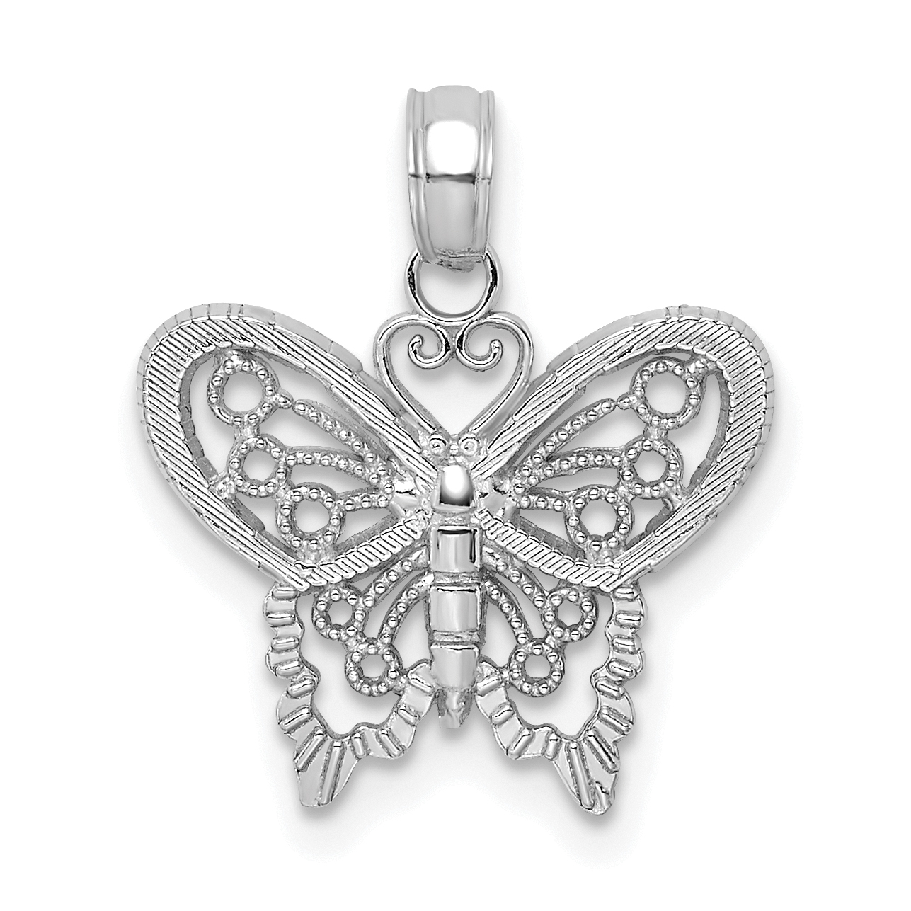 10K White Gold Polished Butterfly Charm (10K6554W)