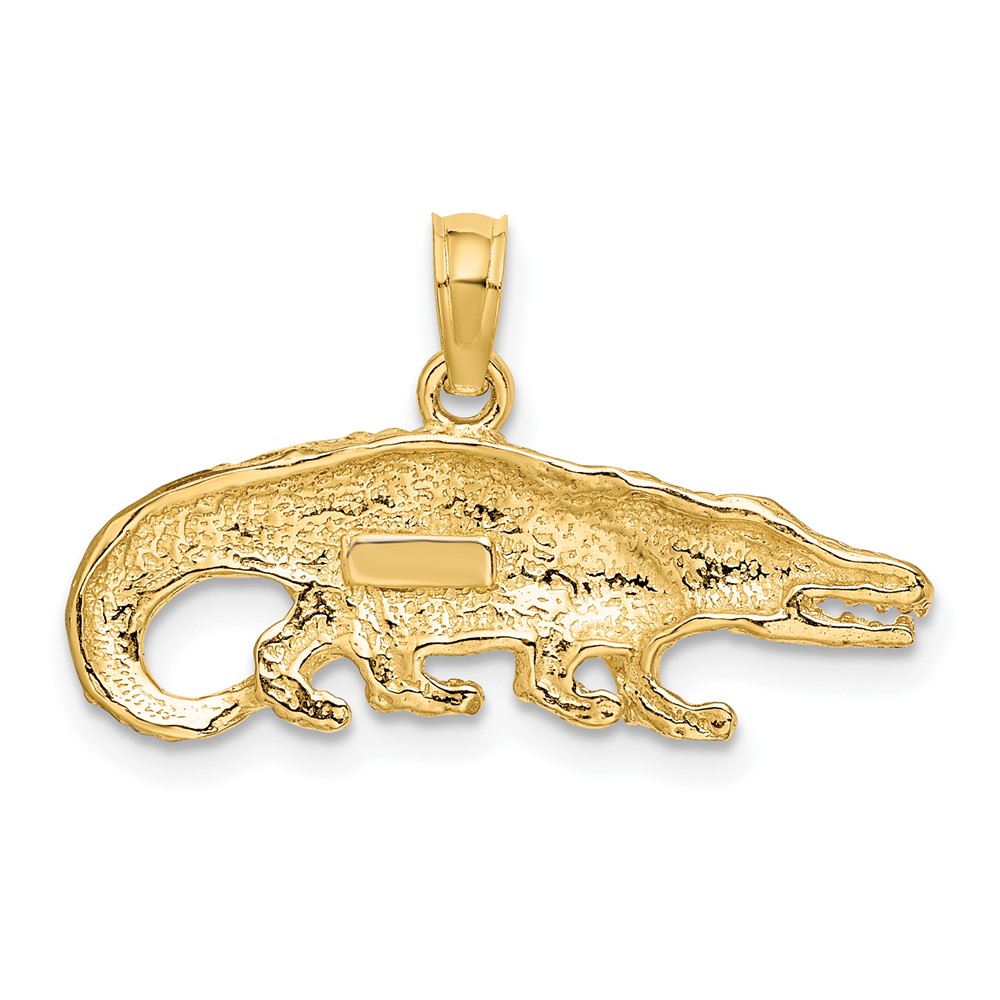 10K 2-D Textured Alligator Charm (10K6559)