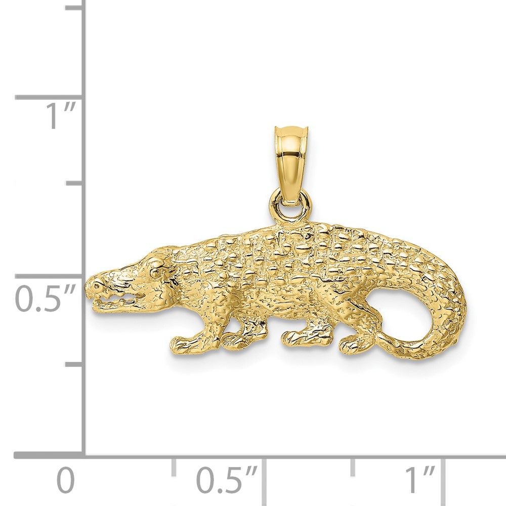 10K 2-D Textured Alligator Charm (10K6559)