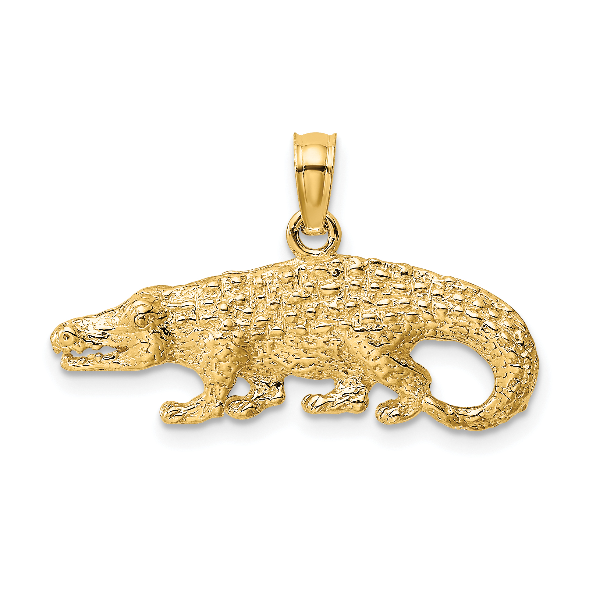 10K 2-D Textured Alligator Charm (10K6559)