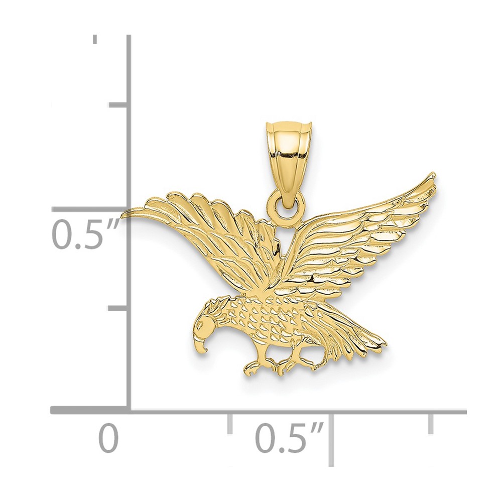 10K Flat Engraved Eagle Charm (10K6575)