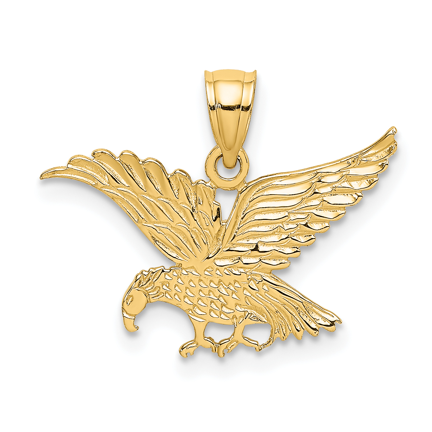 10K Flat Engraved Eagle Charm (10K6575)