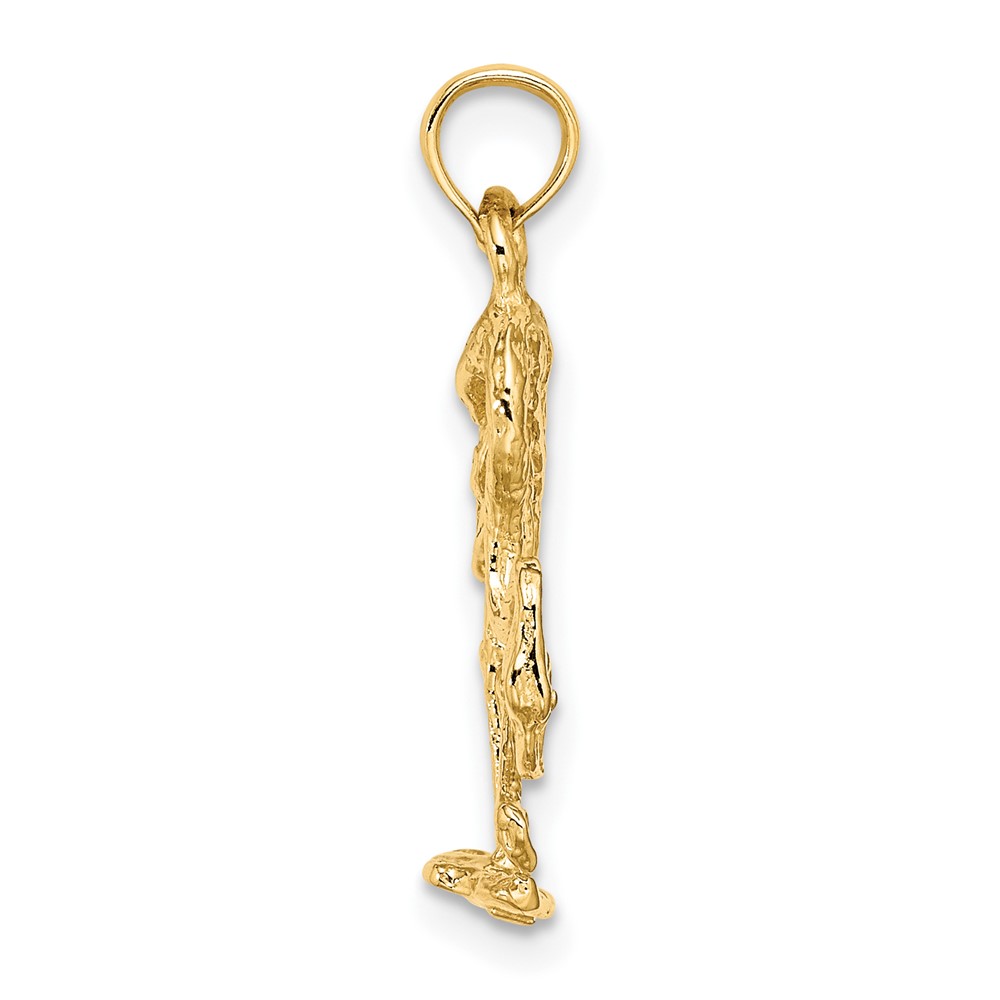 10K 3-D Textured Flamingo Charm (10K6608)