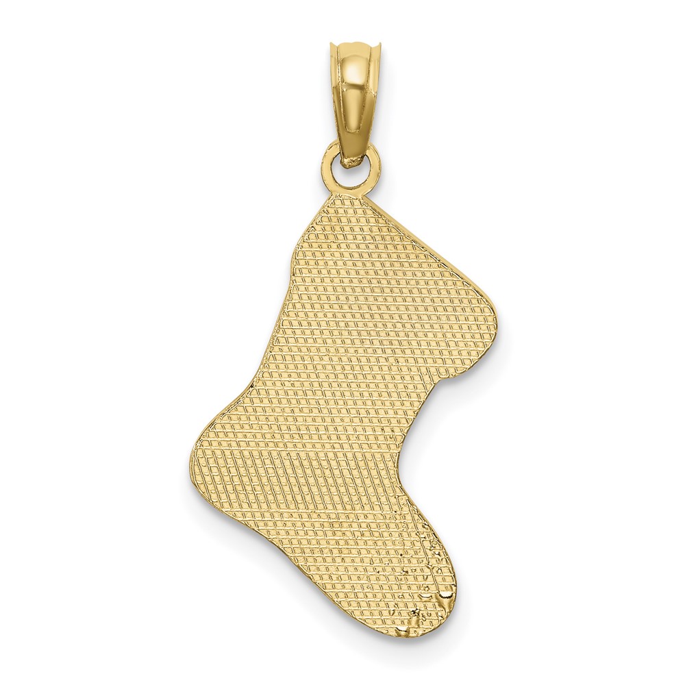 10K Enamel HO HO HO Christmas Stocking Charm (10K6969)