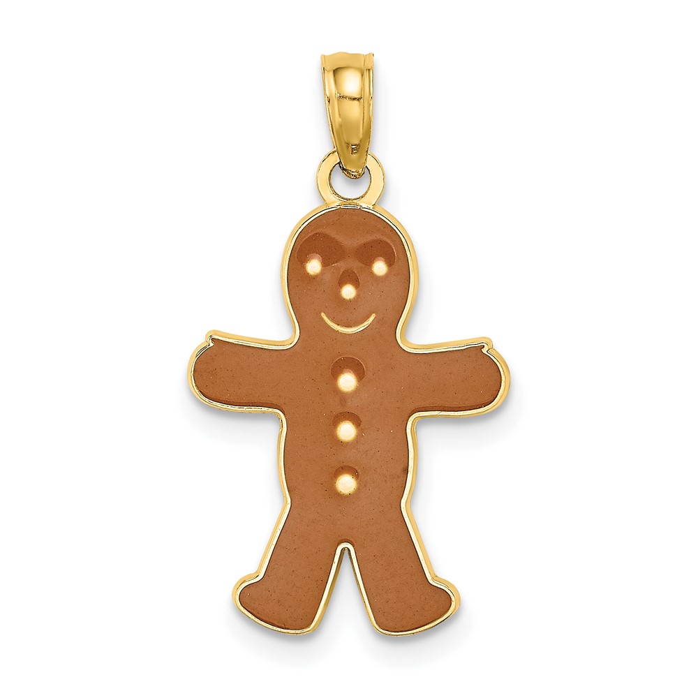 10K 3-D Enamel Gingerbread Man Charm (10K6970)