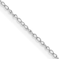 10K White Gold .42mm Carded Curb Chain view 1