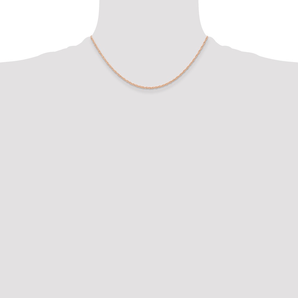 10k  Rose Gold .6 mm Carded Cable Rope Chain (10K6RR-16)