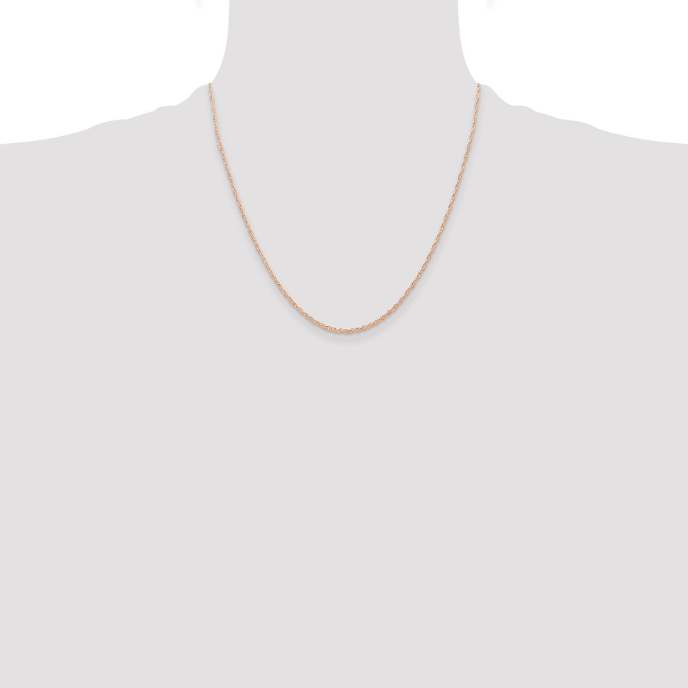 10k  Rose Gold .6 mm Carded Cable Rope Chain (10K6RR-20)