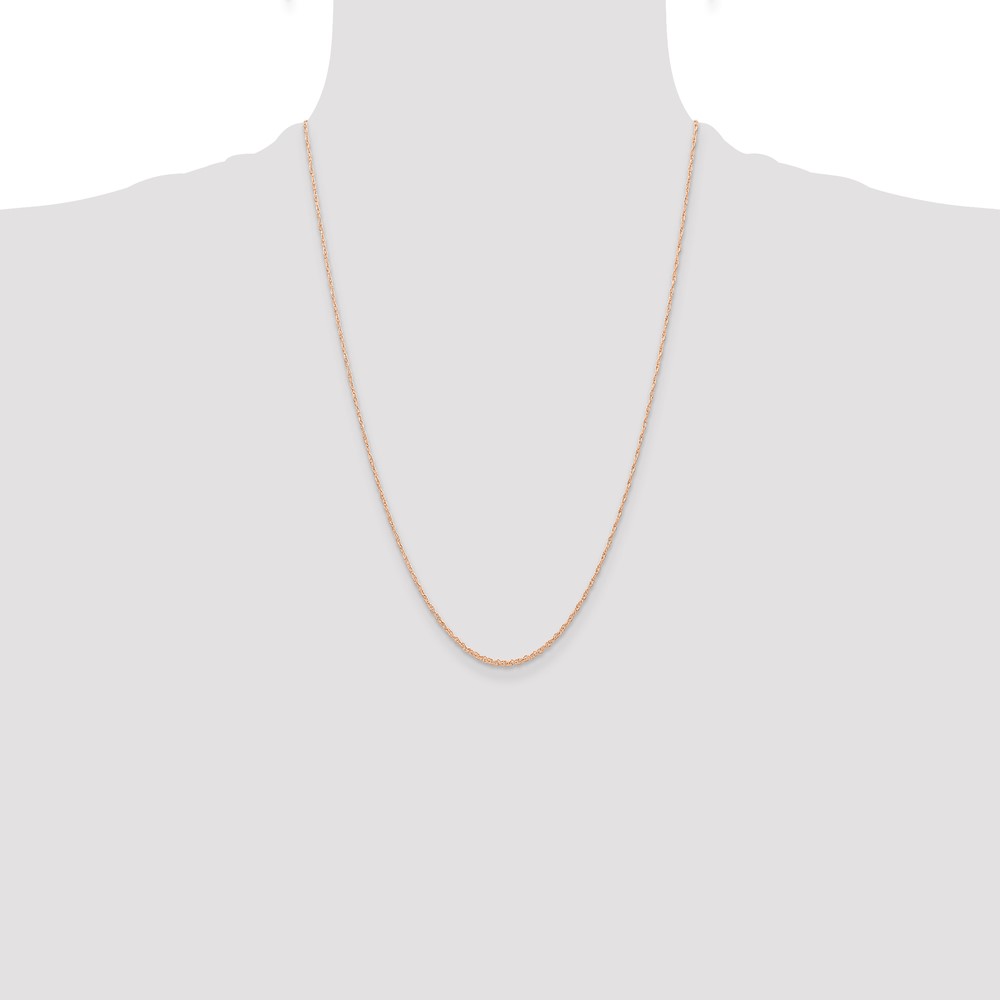 10k  Rose Gold .6 mm Carded Cable Rope Chain (10K6RR-24)