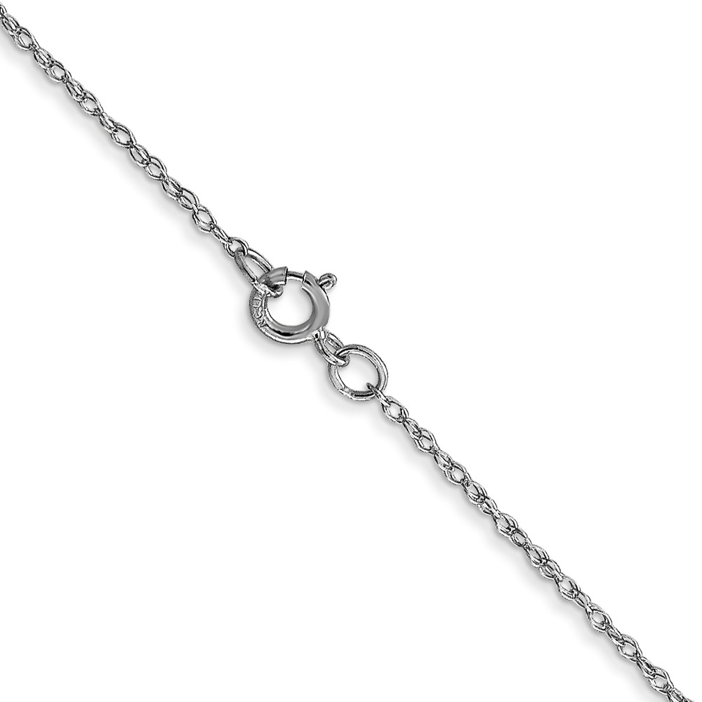 10k White Gold .6 mm Carded Cable Rope Chain (10K6RW-24)