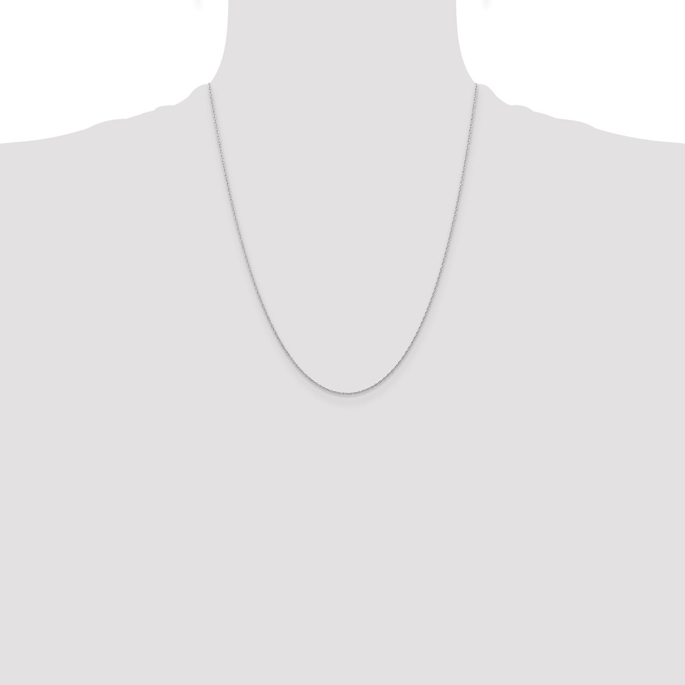 10k White Gold .6 mm Carded Cable Rope Chain (10K6RW-22)
