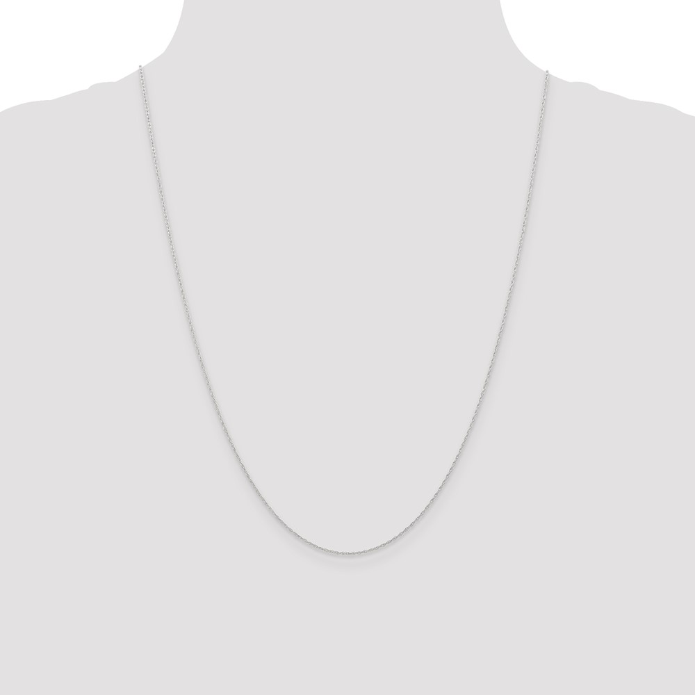 10k White Gold .6 mm Carded Cable Rope Chain (10K6RW-24)