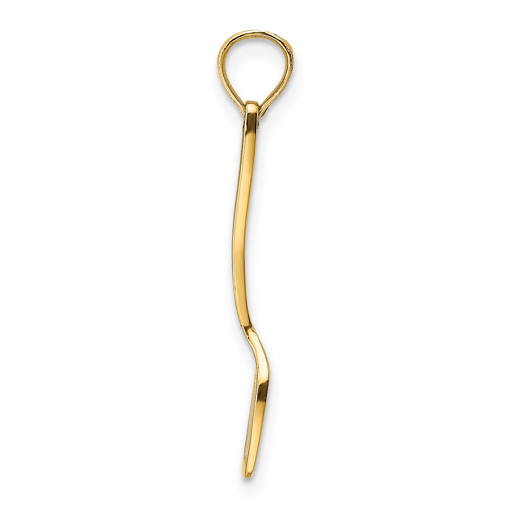 10K w/ Black Enamel 3-D Spatula Charm (10K7019)