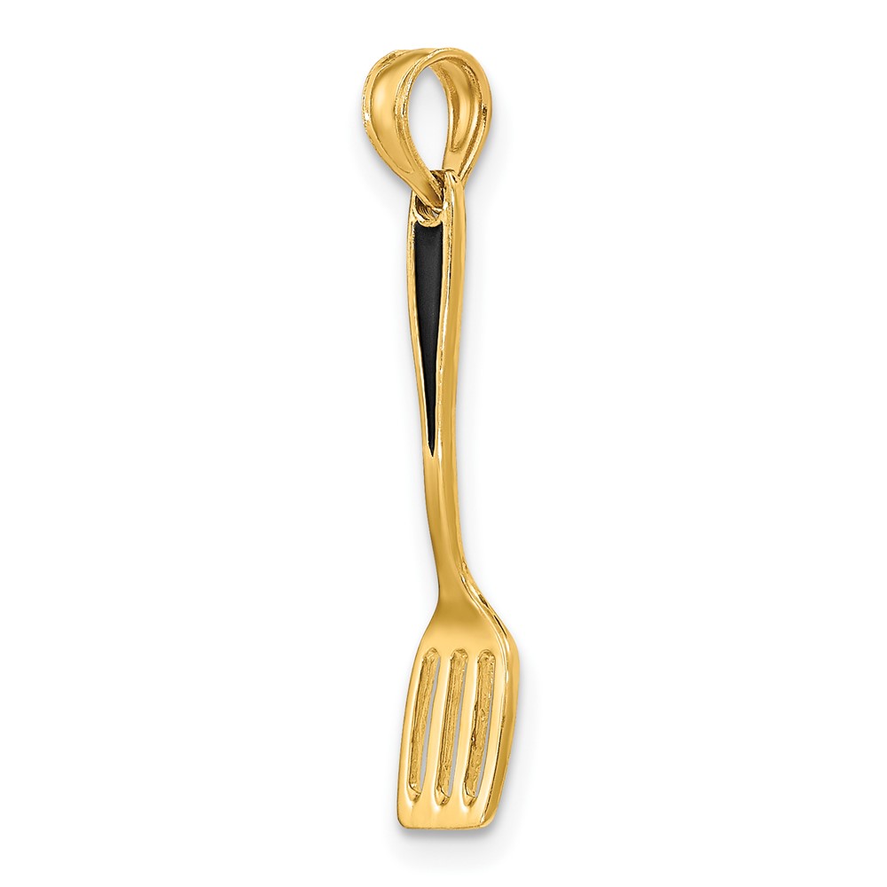 10K w/ Black Enamel 3-D Spatula Charm (10K7019)