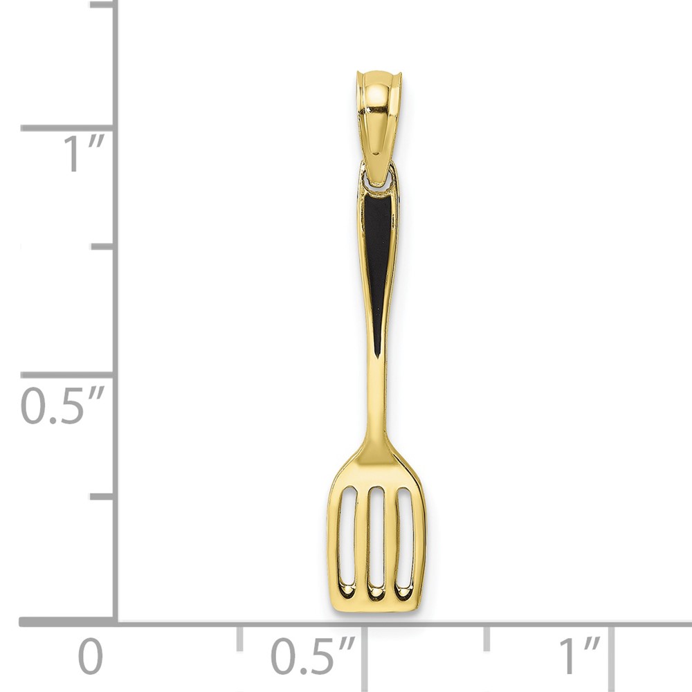 10K w/ Black Enamel 3-D Spatula Charm (10K7019)