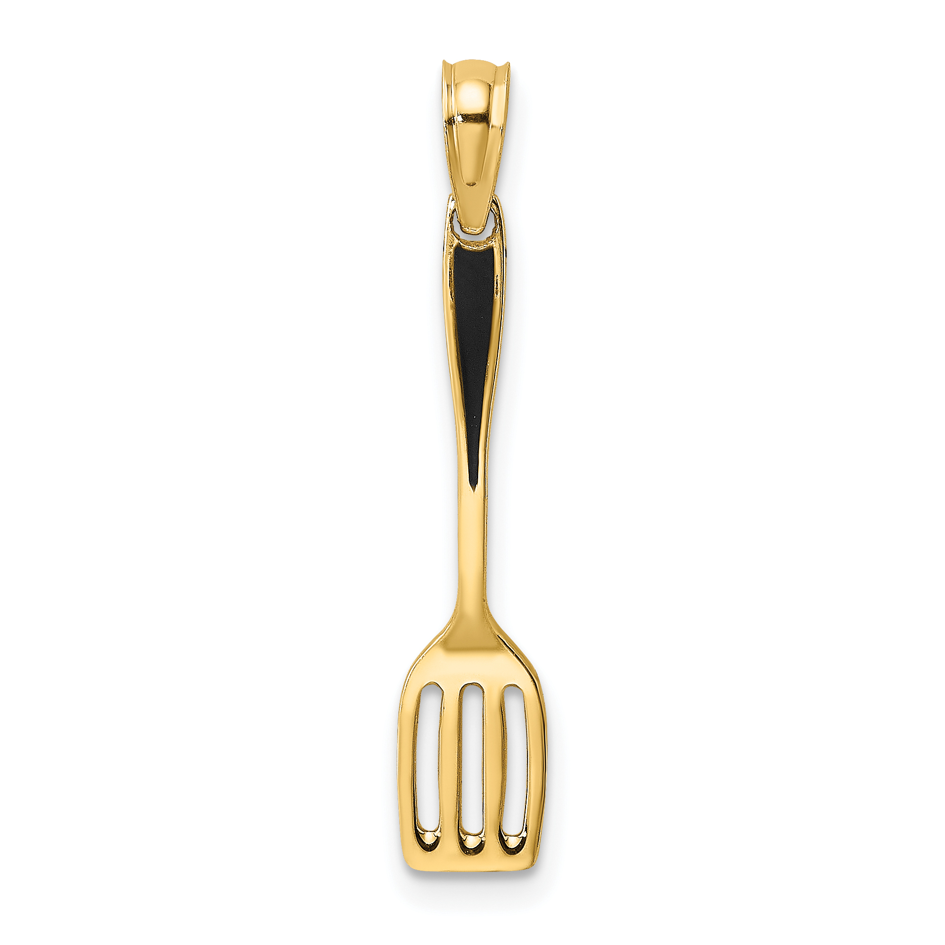 10K w/ Black Enamel 3-D Spatula Charm (10K7019)
