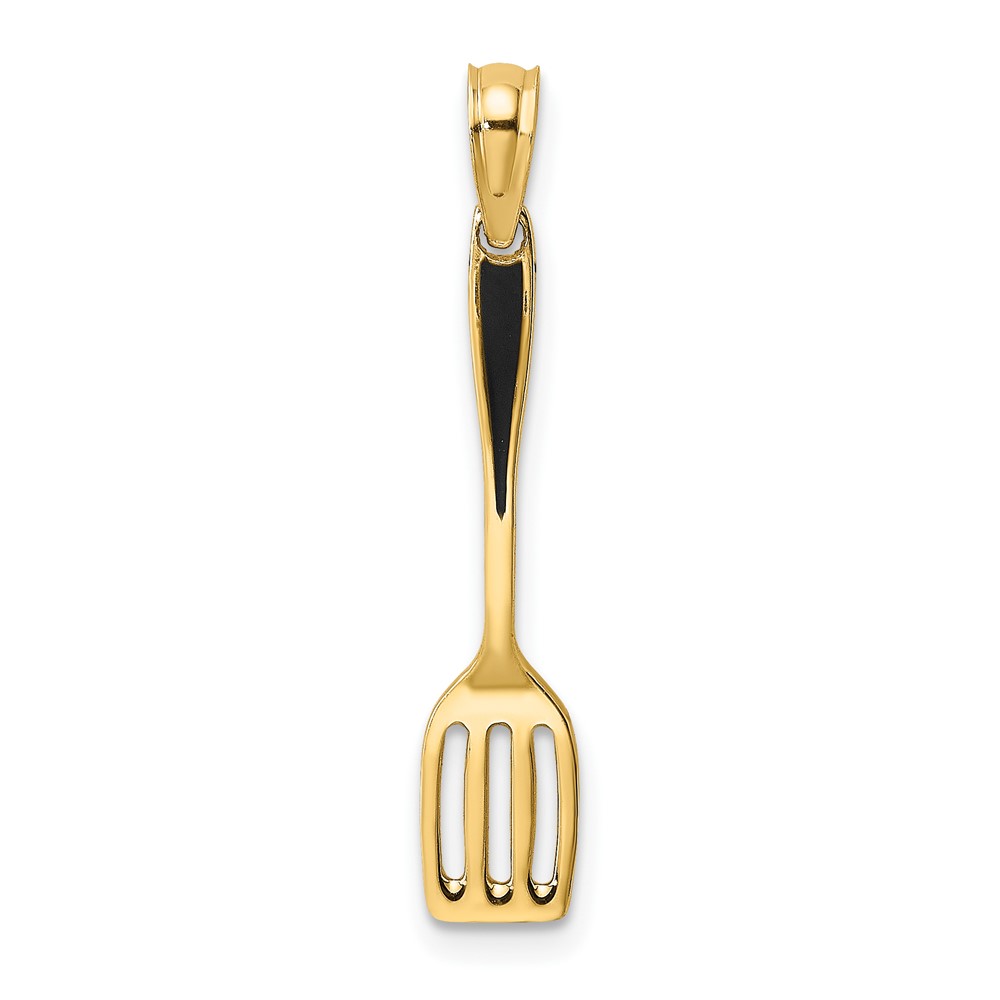 10K w/ Black Enamel 3-D Spatula Charm (10K7019)