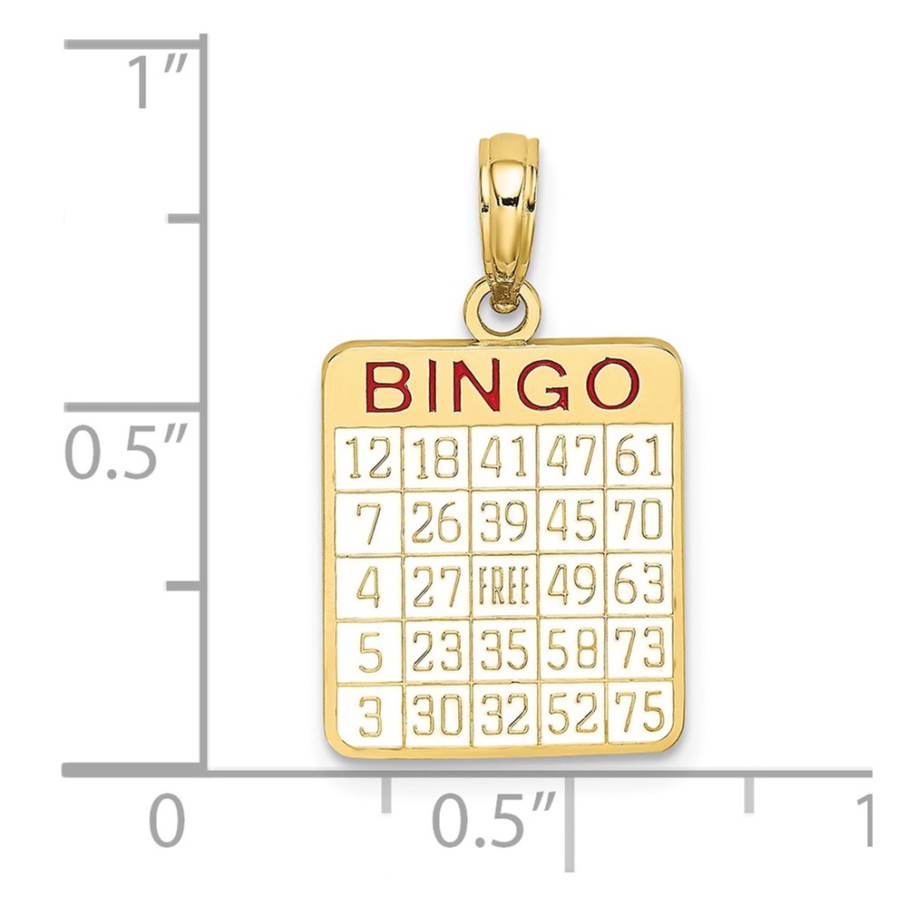 10K w/ Enamel Bingo Card Charm (10K7058)
