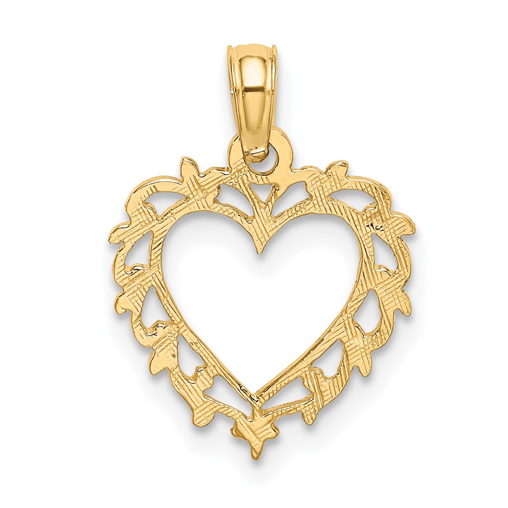10K Heart w/ Lace Trim Charm (10K7099)