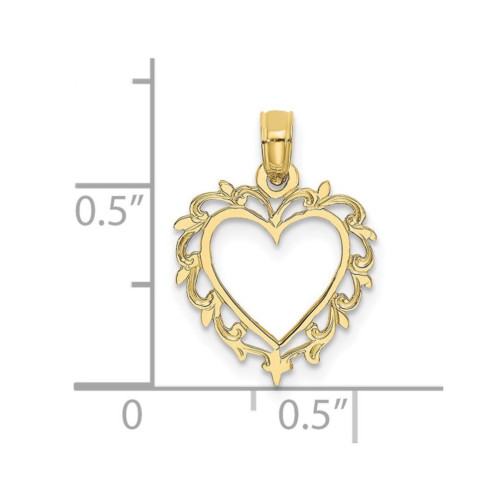 10K Heart w/ Lace Trim Charm (10K7099)