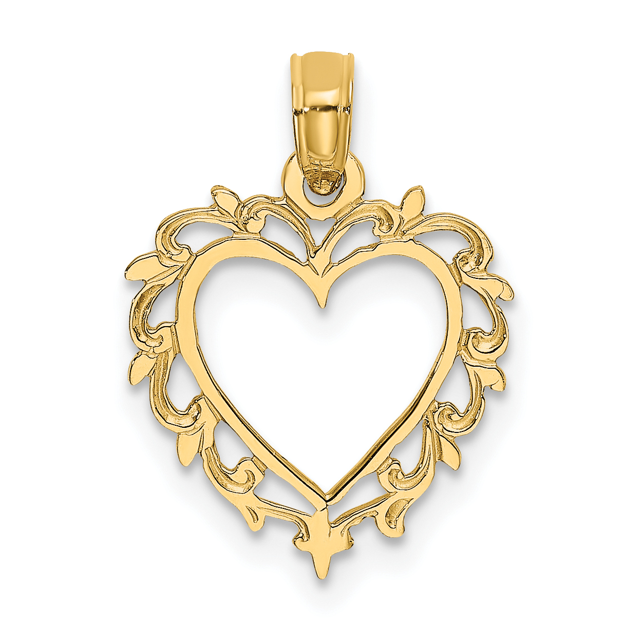 10K Heart w/ Lace Trim Charm (10K7099)