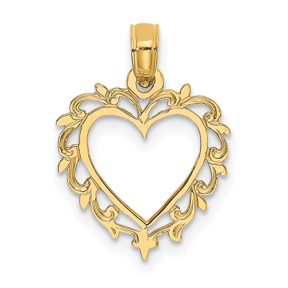 10K Heart w/ Lace Trim Charm (10K7099)