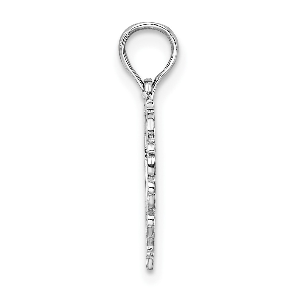 10K White Gold Heart w/ Lace Trim Charm (10K7099W)