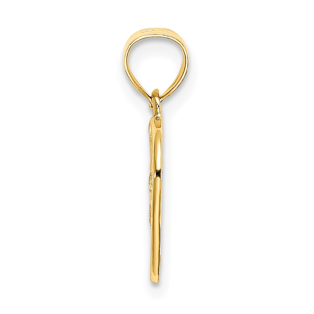 10K Cut-Out Textured Woven Heart Charm (10K7101)