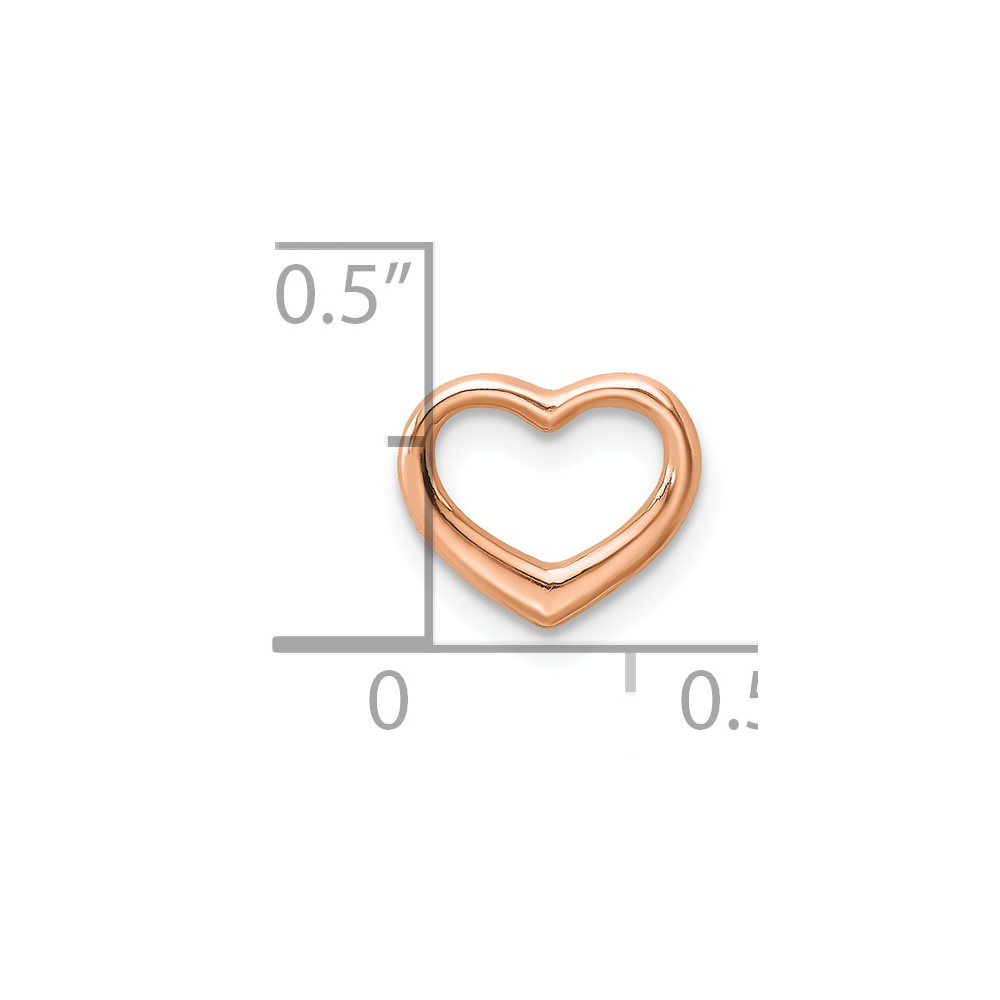 10K Rose Gold Polished Heart Chain Slide (10K7108R)