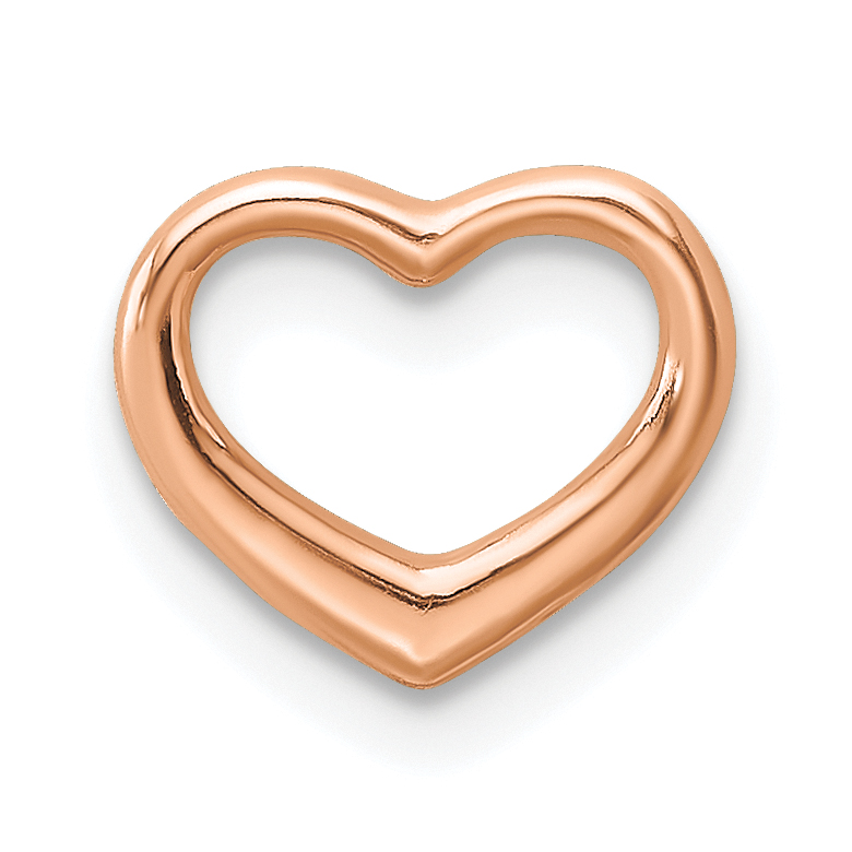 10K Rose Gold Polished Heart Chain Slide (10K7108R)