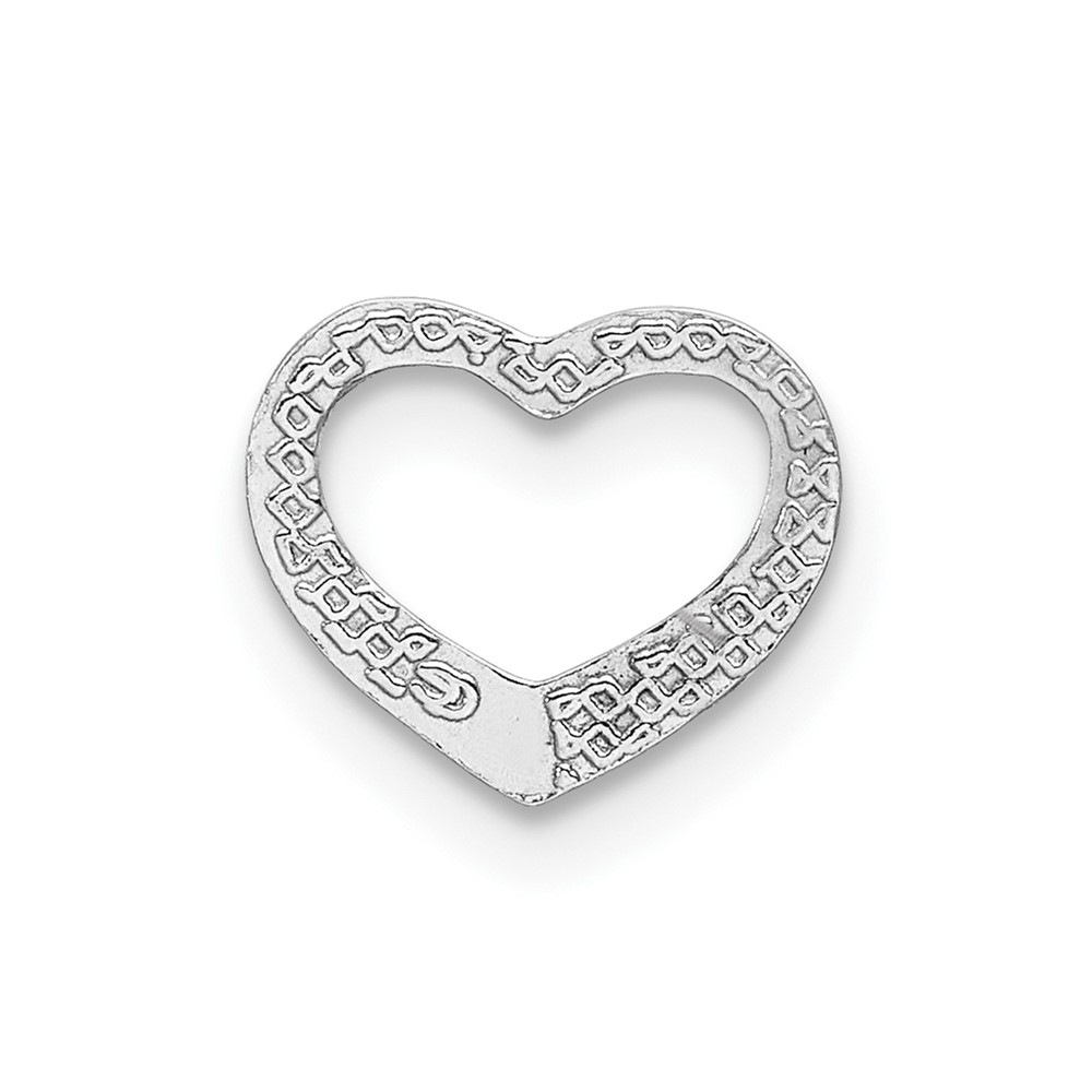 10K White Gold Polished Mini Floating Heart Slide (10K7108W)