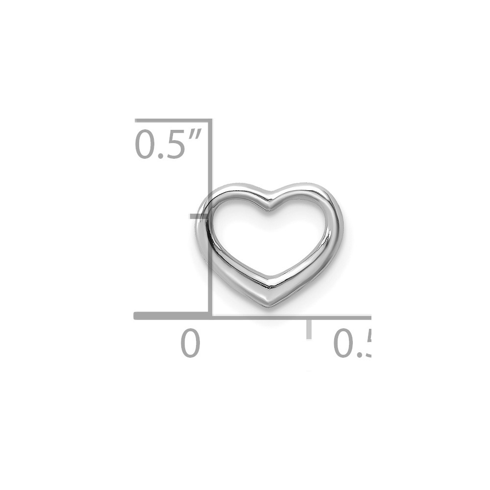10K White Gold Polished Mini Floating Heart Slide (10K7108W)