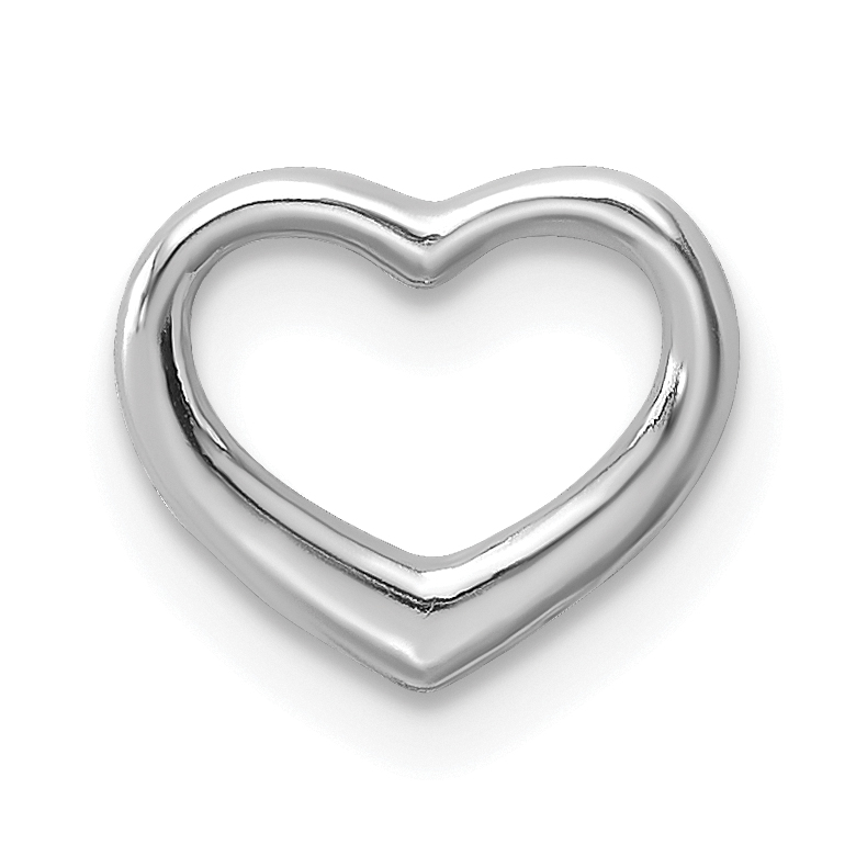 10K White Gold Polished Mini Floating Heart Slide (10K7108W)