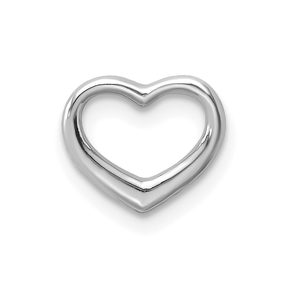 10K White Gold Polished Mini Floating Heart Slide (10K7108W)