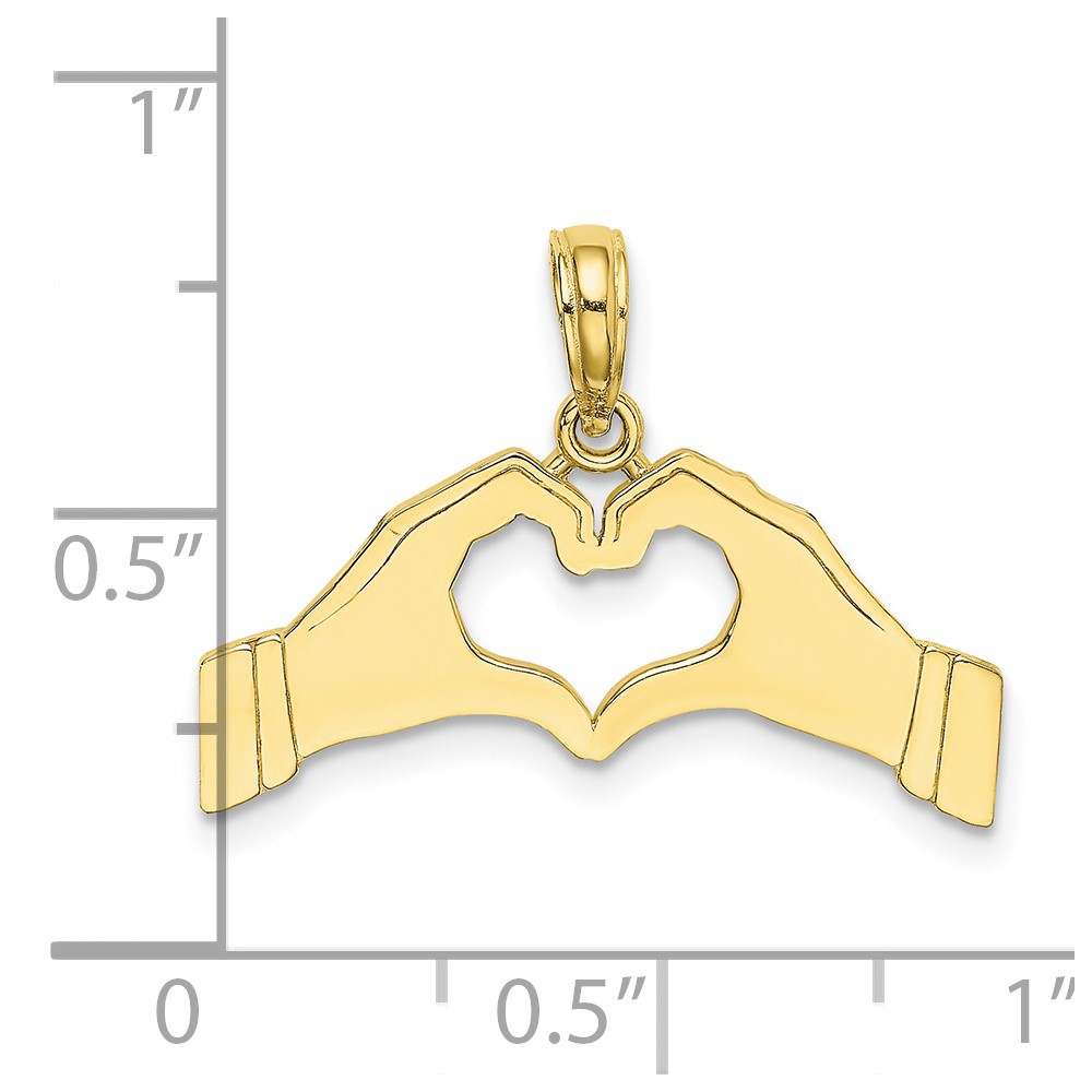 10K Hands Forming a Heart Charm (10K7109)