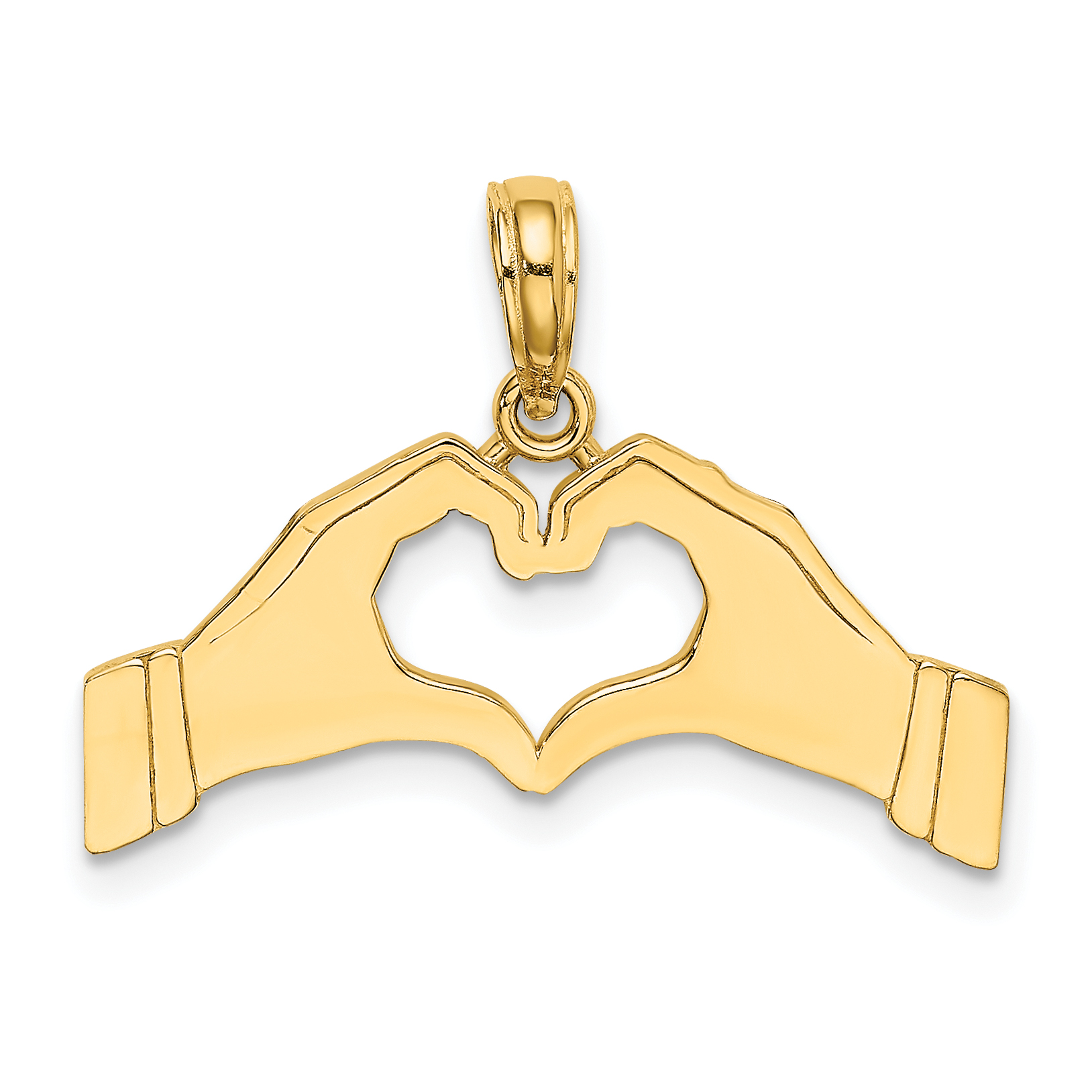 10K Hands Forming a Heart Charm (10K7109)
