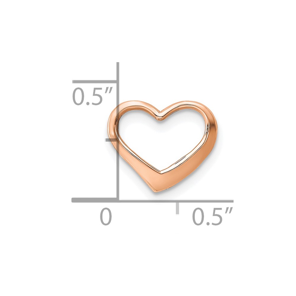 10K Rose Gold Polished Heart Chain Slide (10K7119R)