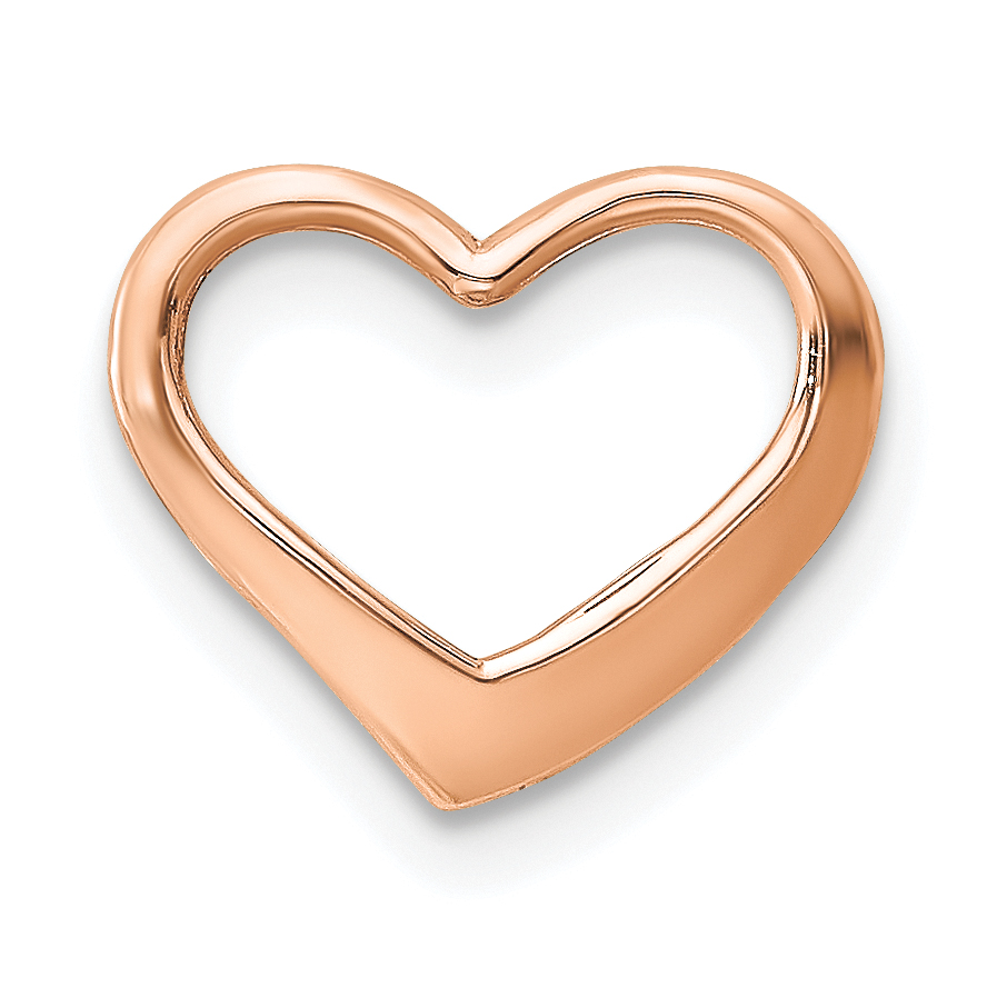 10K Rose Gold Polished Heart Chain Slide (10K7119R)