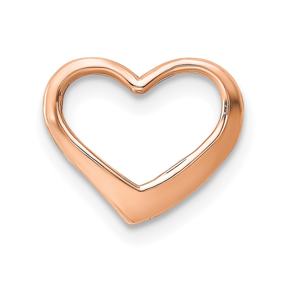 10K Rose Gold Polished Heart Chain Slide (10K7119R)