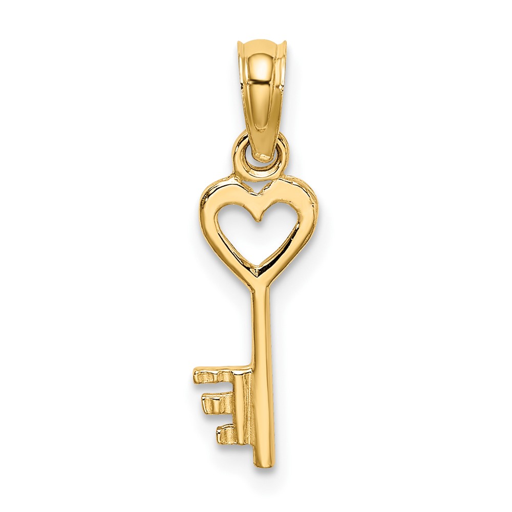 10k Key w/ Heart Charm (10K7153)