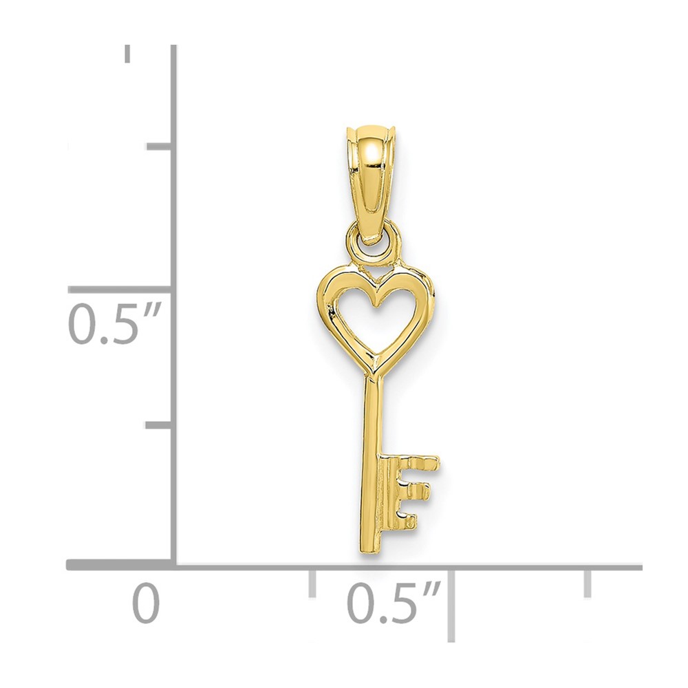 10k Key w/ Heart Charm (10K7153)