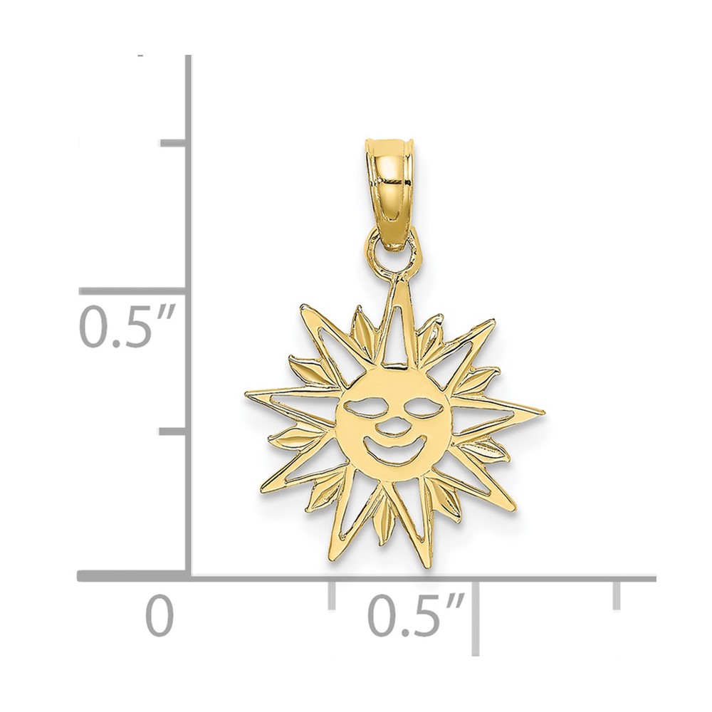 10K Smiling Sun Charm (10K7156)